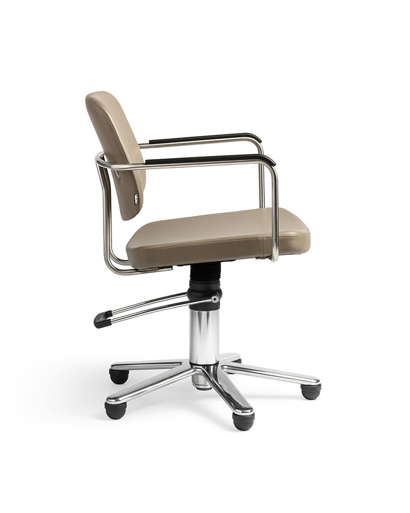 Gogo - Beige styling chair with chrome cross base