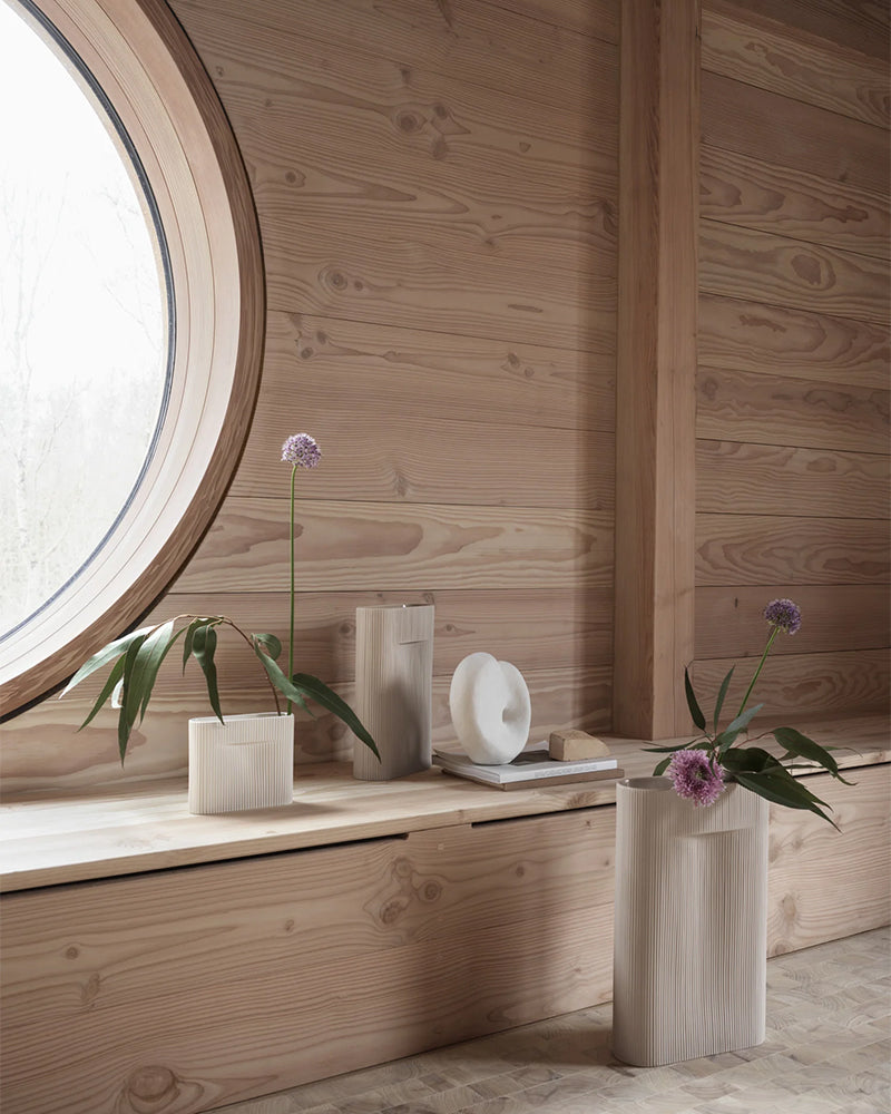 Ridge - Vaso per fiori beige 35cm