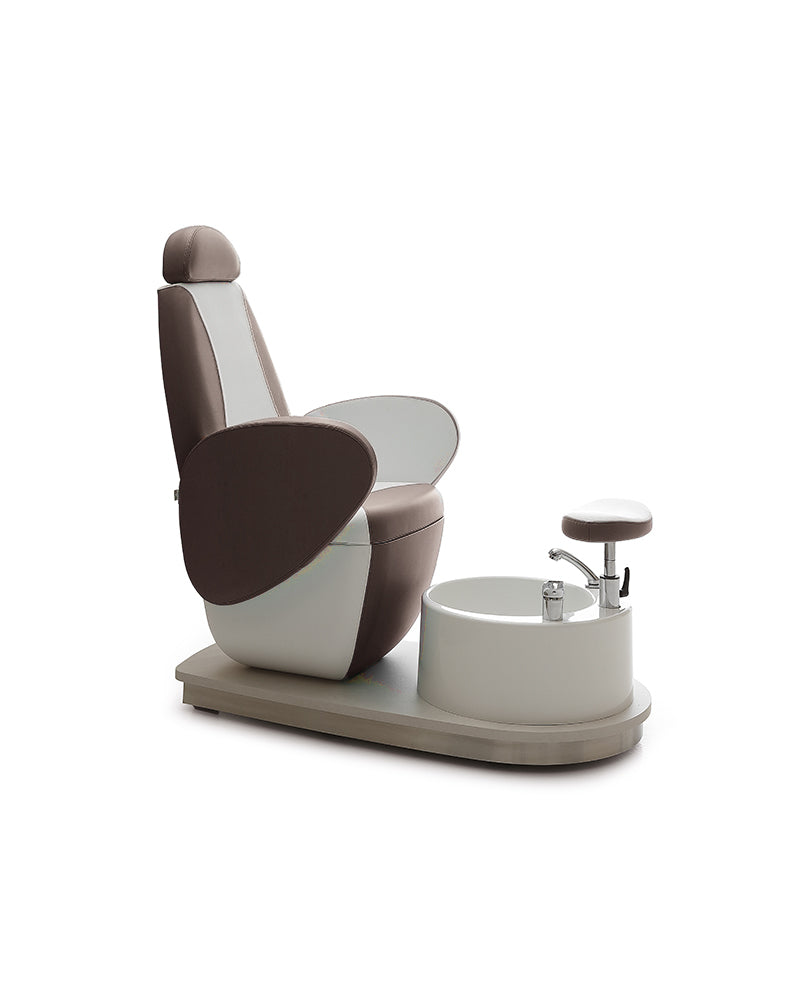 Edge - Poltrona pedicure marrone e bianca - Pediluvio integrato