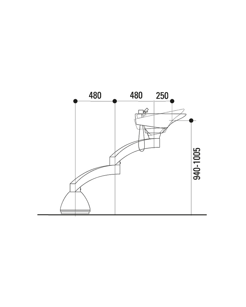 Contura swing PLUS - Lavatesta a colonna grigio scuro - Bacino bianco