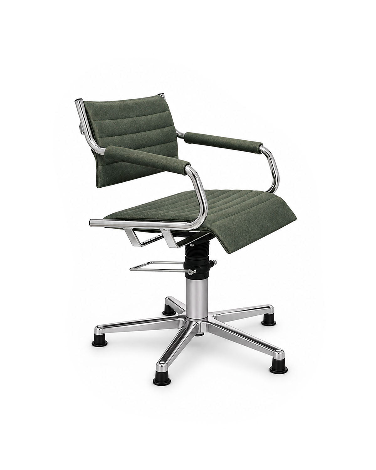 Greiner 59 SuperTex - poltrona da parrucchiere verde scuro con base a stella cromata