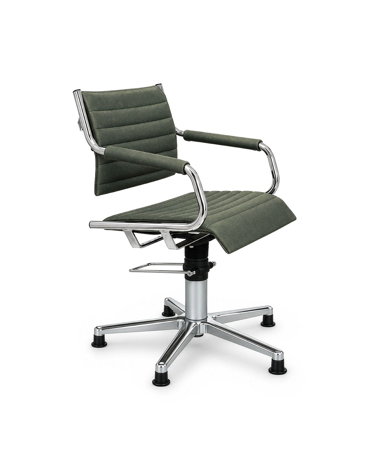 Greiner 59 SuperTex - poltrona da parrucchiere verde scuro con base a stella cromata
