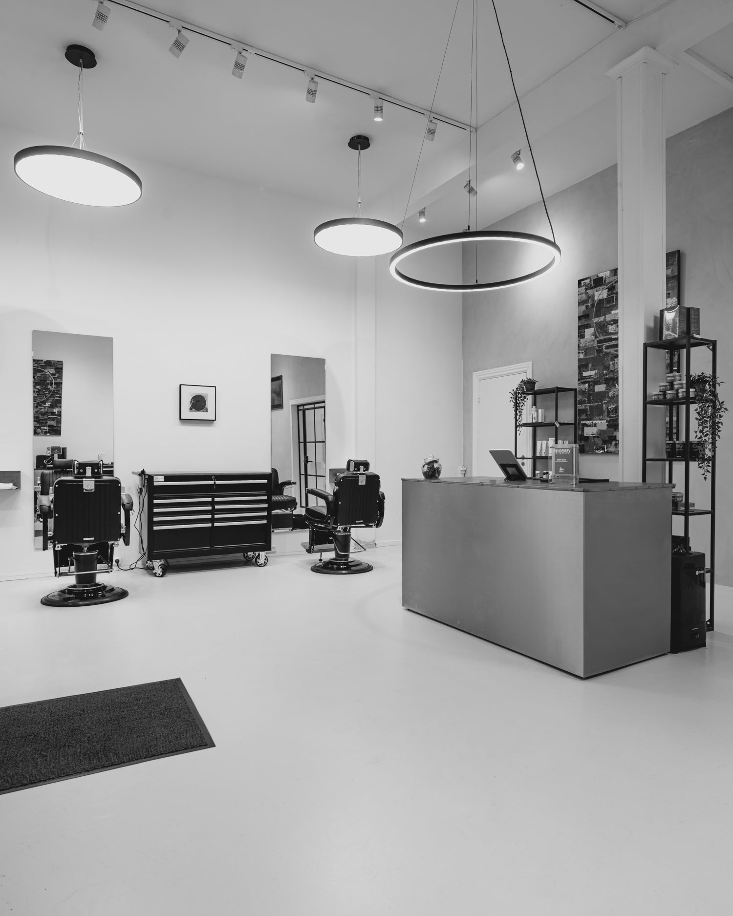 Sun LED - Illuminazione per parrucchieri rotonda nera - ø80cm