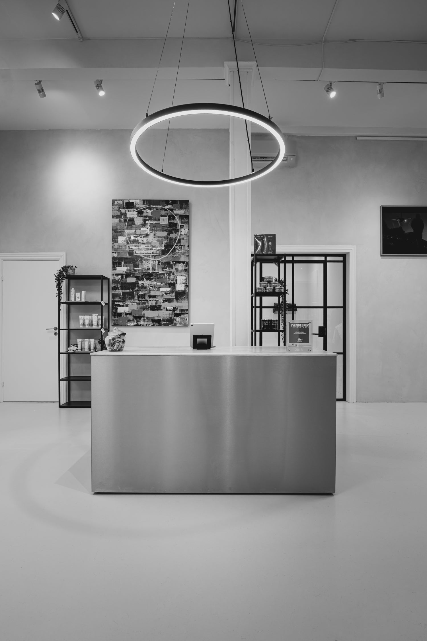 Sun Circle LED - Illuminazione da lavoro nera rotonda - ø100cm