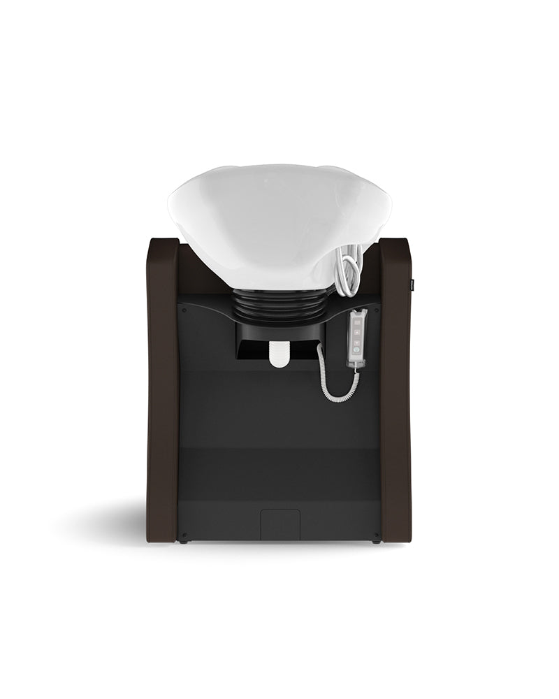 Fredda II - Lavatesta con massaggio marrone con bacino bianco