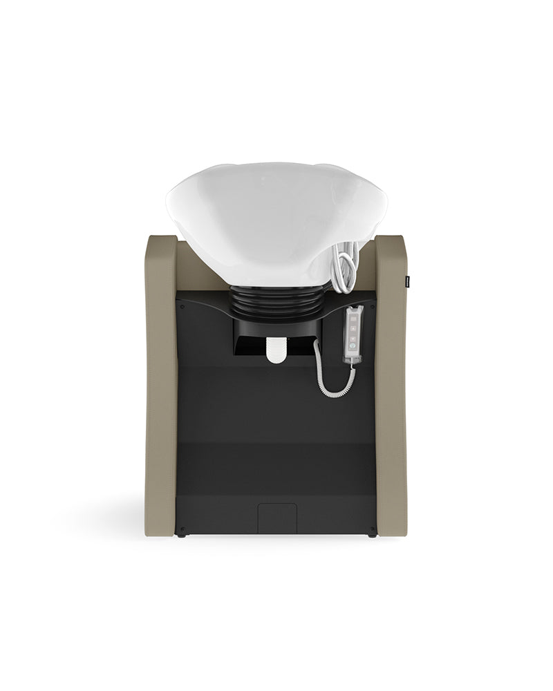 Fredda II - Lavatesta con massaggio beige con bacino bianco