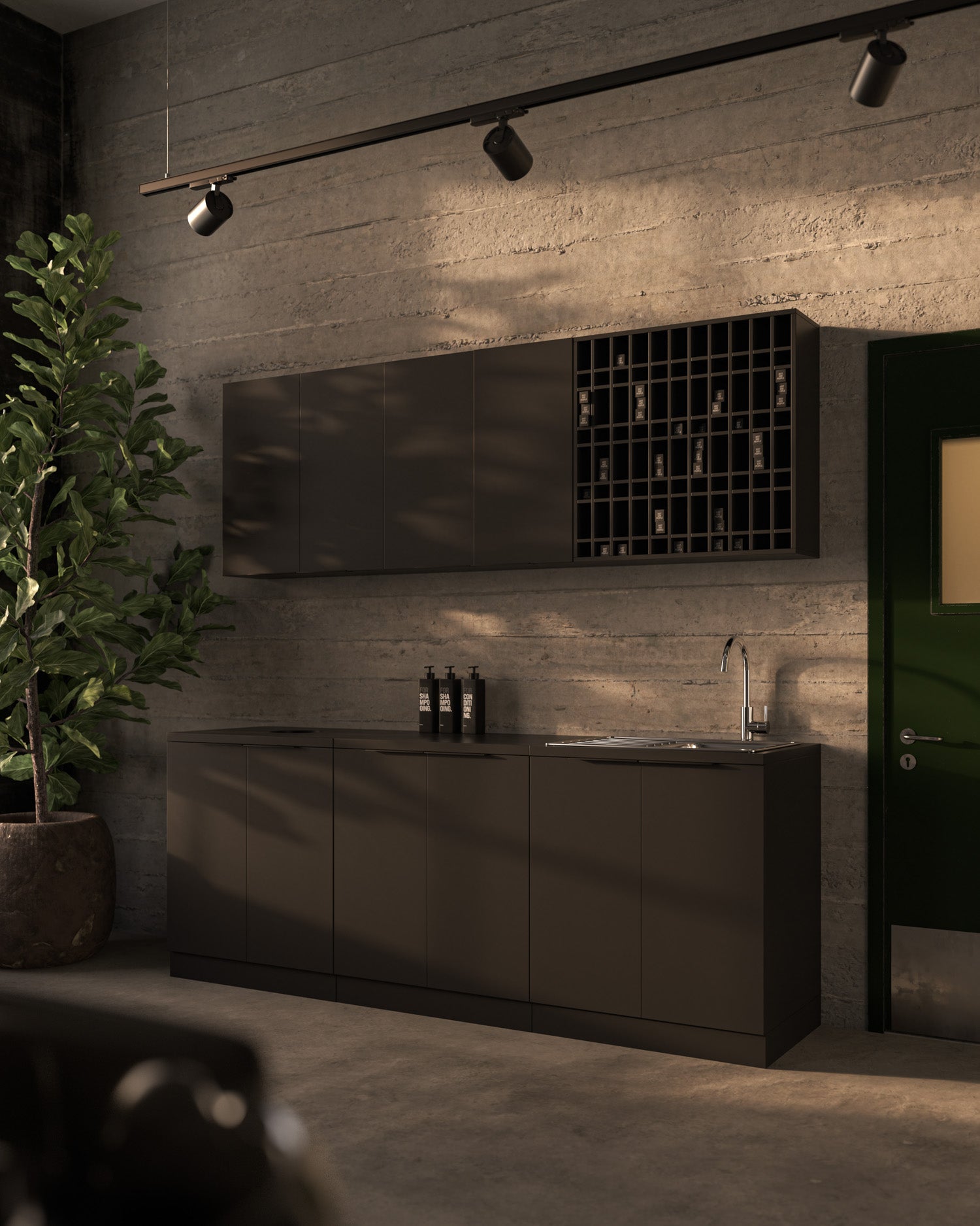 Colorbar armadio - Armadio lavabo nero - Nero opaco