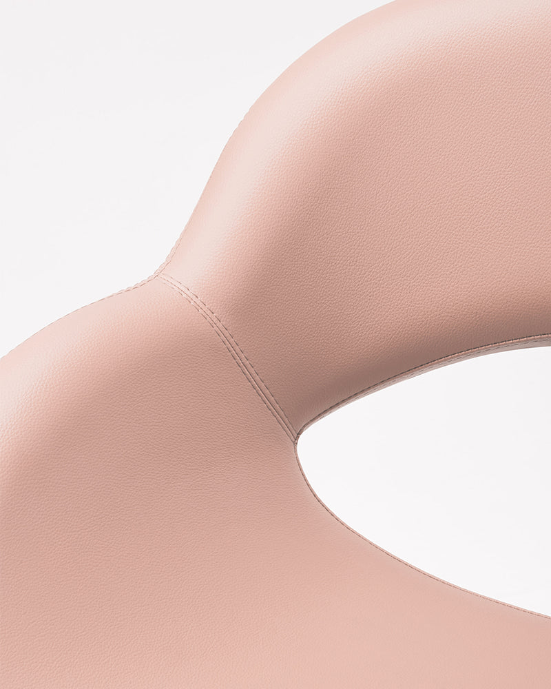 Thea - Poltrona da parrucchiere rosa con base a stella nera