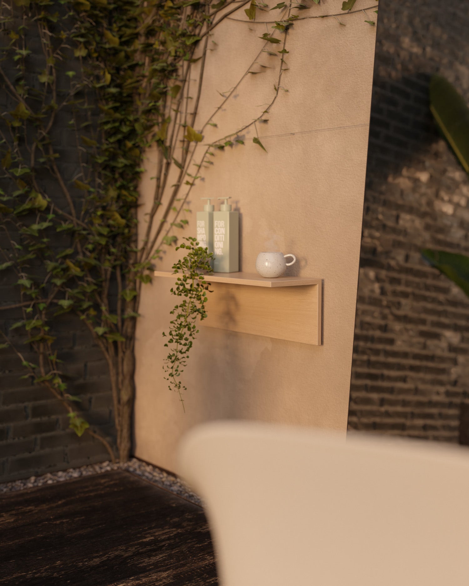 Display Oak - Mensola 61cm con motivo in rovere