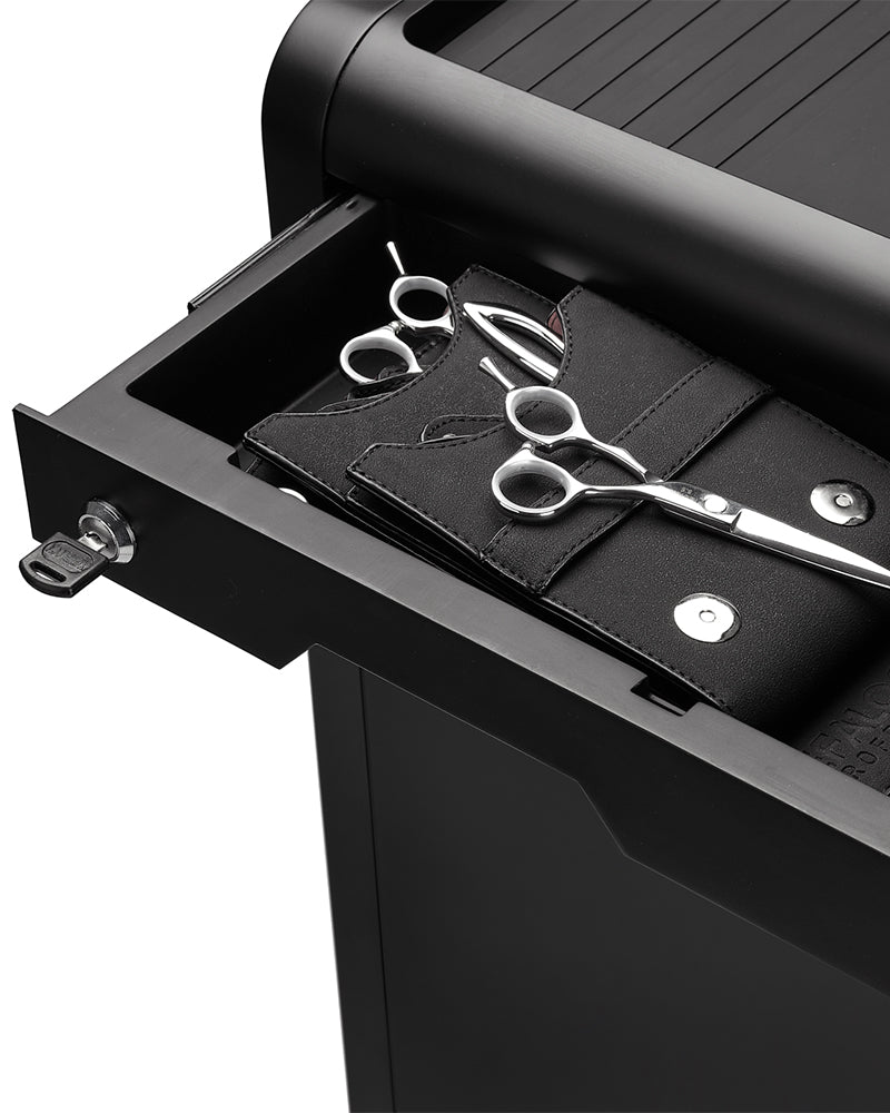 eNOBILE - Carrello da parrucchiere nero con serratura