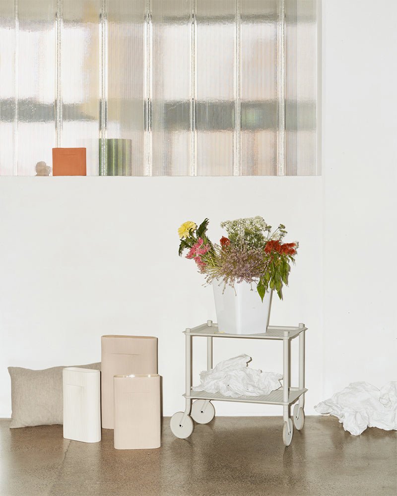 Flow piccolo - Carrello da parrucchiere grigio chiaro - Metallo perforato