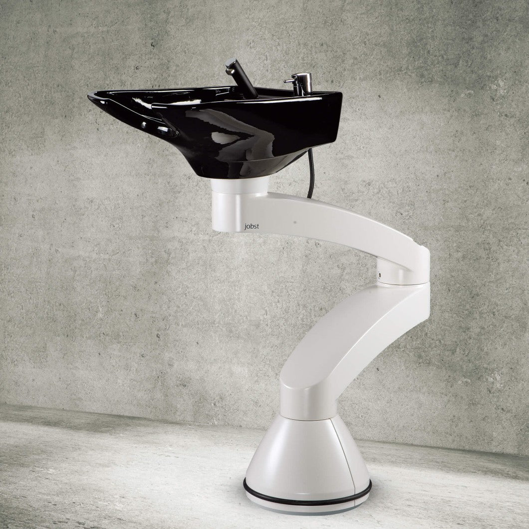 Contura swing PLUS - Lavatesta a colonna bianco - Vasca nera