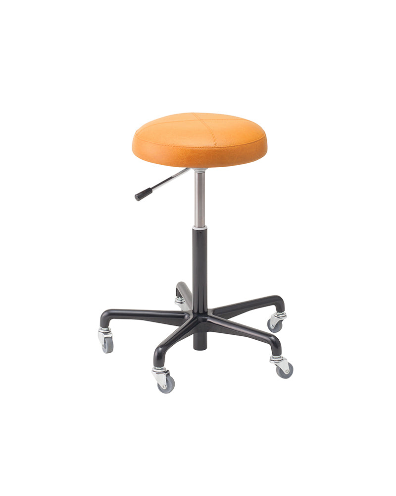 Zen - Sgabello per parrucchiere arancione - Base a stella nera